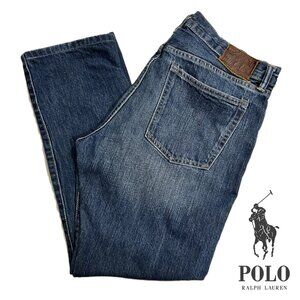 Polo Ralph Lauren Slim Fit Dark Wash Blue Denim Jeans Men’s Size 34x27 RN41381